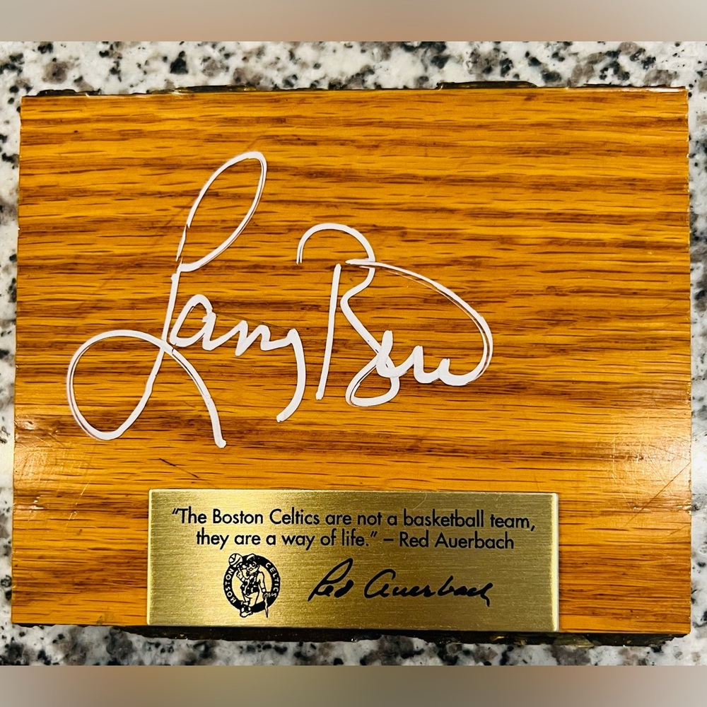 Exclusive Larry Bird Parquet Floor Piece Autograph